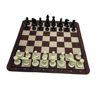 TTETTZ Échiquier Classique avec Plateau Pliant Ensemble de Jeu D'Échecs Jouet Éducatif pour Enfants et Adultes Base Antidérapante Rangement Facile Adapté Pou, Échecs Noirs et Blancs