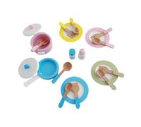 TTETTZ Ensemble de Jeu de Cuisine éducatif Comprenant des Assiettes et des Plats en Bois