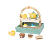 TTETTZ Ensemble de Jeu Tea Party pour Jeunes Enfants avec Support à Cupcakes et Accessoires de Cuisine