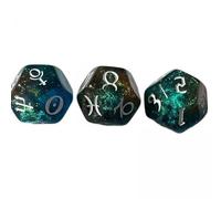 TTETTZ Ensemble de Jeux de Dés Mystiques pour des Soirées Énigmatiques, Vert foncé, 3 pièces