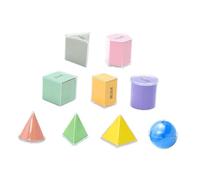 TTETTZ Ensemble éducatif de 9 Solides Géométriques : Blocs de Figures Manipulables pour Une Observation Facile, Matériel Adapté à L’enseignement des Mathémat, 9 Pièces