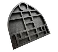 TTETTZ Étagère Miniature à Bibelots, Plateau de Collection de Pierres, Plusieurs Compartiments, Décoration Intérieure, Vitrine, Noir