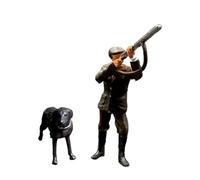 TTETTZ Figurine Miniature En Résine à L'échelle 1/64 avec Chien, Idéale pour Un Jardin Féérique, Un Réseau Ferroviaire Miniature Ou Une Table à Sable, Style B