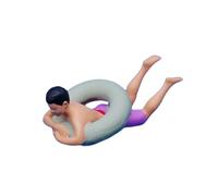 TTETTZ Figurines en Résine 1/64 pour Une Scène de Surf Compacte sur La Plage, Idéales pour La Décoration d'une Maison de Poupée, 3.3 Cm