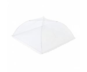 TTETTZ Filet Protecteur Alimentaire Mesh Rectangulaire Pliable Couvre-plat Respirant Barrière Hygiénique Adapté à Restauration Repas Collectif Buffet, Dentelle Blanche, 17 Pouces Environ 43 43cm