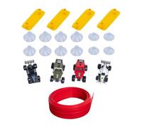 TTETTZ Flexible Race Car Track Set Kit Piste Automobile Flexible Jouet Montage Éducatif Enfant Ventouses Stables Conception Double Rouleau Adapté pour Enfant, Rouge 395x8cm Basic
