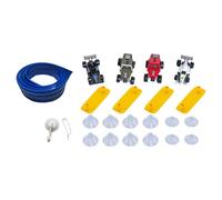 TTETTZ Flexible Race Car Track Set Kit Piste Automobile Flexible Jouet Montage Éducatif Enfant Ventouses Stables Conception Double Rouleau Adapté pour Enfant, Bleu 500x8cm