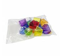 TTETTZ Geometry Bloc Forme Hexagonal Prisme Cone Cylindre Sphère Transparent Plastique Manipulation Mathématique Convient Formation Élève Travail Pratique, 5CM, 12PCS Sac Opp
