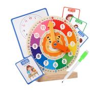 TTETTZ Horloge éducative Portable En Bois pour Les Tout-petits de 3 et 4 Ans