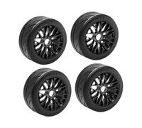 TTETTZ Jante de Roue RC échelle 1:8, 4 Pièces, Modification de Remplacement, Pièces de Mise à Niveau de Voiture RC, Roues de Course, Télécommandes sur Chenil, Noir