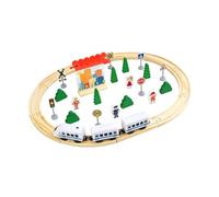 TTETTZ Jeu de Construction de Ville Miniature sur Rails avec Ponts et Supports, Comprenant Un Moteur et des Wagons pour Développer La Capacité à Résoudre des, 35 Pièces