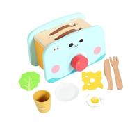 TTETTZ Jeu de Cuisine Éducatif en Bois pour Enfants Ensemble Simulé avec Accessoires Stimule L'Imagination et Les Compétences Sociales Idéal pour Les Cadeau, Machine A Pain
