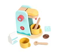 TTETTZ Jeu de Cuisine Éducatif en Bois pour Enfants Ensemble Simulé avec Accessoires Stimule L'Imagination et Les Compétences Sociales Idéal pour Les Cadeau, Cafetière