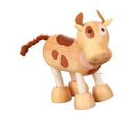 TTETTZ Jouet Animal En Bois Flexible pour Enfants D'âge Préscolaire, Vachette Portable et Souple pour Garçons