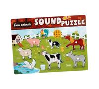 TTETTZ Jouet D'enseignement Sonore En Bois, Puzzle Intéressant pour Enfants de 2, 3, 4 et 5 Ans, Cadeau D'anniversaire, Animal