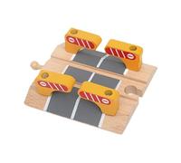 TTETTZ Jouet En Bois Accessoire de Train Train Ensemble de Construction Ferroviaire Jouet de Construction Créatif Accessoires Ferroviaires pour Les Enfants E, Barrages Routiers