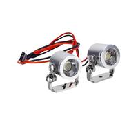 TTETTZ Kit de 2 Feux LED pour Voiture RC, LED, avant avec Support, Pièces de Rechange pour Modèle SCX10 II 90046 D90, Voiture Modifiée à Faire Soi-même, Argent