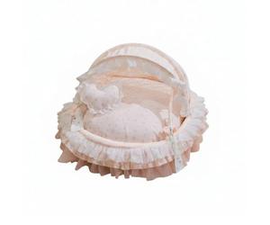 TTETTZ Lit Bercelonnette pour Animaux Coussin pour Chats en Dentelle Cradle Forme Semi-fermé Garnissage Confortable Coton Facile à Nettoyer Convient à Chiens Chats Intérieur, Pink Cotton