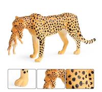 TTETTZ Lot de 2 Figurines de Léopard, Simulation D'animaux Sauvages, Statue de Guépard Préscolaire, Modèle de Jeu pour Décoration de Bureau, Jouets éducatifs