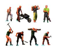 TTETTZ Lot de 8 Figurines de Travailleurs à L'échelle 1/64, Idéales pour Décorer Une Table.