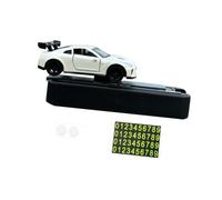 TTETTZ Mini Modèle de Voiture 1/64, Décoration Centrale avec Plaque D'immatriculation de Stationnement, Ornement Dynamique Décoratif, Accessoires D'i, Blanc
