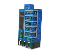 TTETTZ Miniature Bâtiment Modèle Ensemble de Construction Moderne Modèle Maquette Ville Assemblage DIY Décor en PP Adapté pour Collection, Bleu