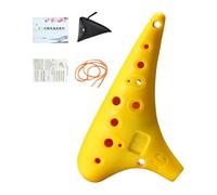 TTETTZ Ocarina Alto En Do Miniature à 12 Trous En Résine, Instrument Portable, Léger, Prise En Main Confortable, Surface élégante, Idéal pour Les Débutants E, Jaune