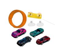TTETTZ Piste de Course Polyvalente et Flexible avec Rampe pour Voitures de Course et 4 Mini-modèles de Voitures