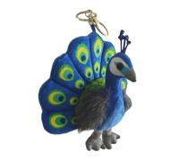 TTETTZ Porte-clés Paon En Forme D'animal En Peluche, Créatif, Adorable et Décoratif, Idéal Comme Cadeau D'anniversaire pour Enfant, Bleu