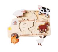 TTETTZ Puzzle Assorti En Bois, Cadeau pour Enfants En Bas âge, Développement Sensoriel, Jouet En Bois pour Bébé, Motricité Fine, Cadeaux de Fête Préscolaire, Animaux