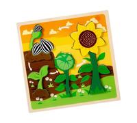 TTETTZ Puzzle en Bois Éducatif Jouet d'apprentissage Préscolaire Plateau de Jeu Interactif sur Le Thème du Cycle de La Vie Adapté pour L'École et, Tournesol