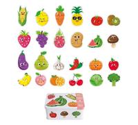 TTETTZ Puzzles de dessins animés pour l'éducation précoce des enfants débutants Activité éducative pour l'intelligence ancienne Boîte en fer, Fruits Légumes