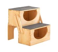 TTETTZ Rampe Chien Escalier Animaux Bois Pliable Revêtement Moelleux Antidérapant Solution Gain de Place pour Animaux Faibles Approprié Voiture Ma, 2 étapes
