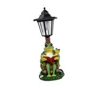 TTETTZ Statue de Grenouille Solaire pour Jardin, Lampe Décorative, Sculpture en Résine pour Balcon, Terrasse Ou Maison, 11.5 X 14.5 X 32 Cm