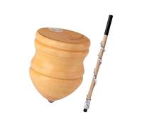 TTETTZ Trompos En Bois Non Peint, Hauts Vierges avec Tige, Motricité, Jouet Gyroscopique, Pointe Robuste, Hauts Sculptés En Bois pour Adultes et Enfants, 8 Po with 50cm Rod