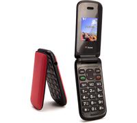 Ttfone Flip Tt140 Téléphone Portable Bluetooth Avec Chargeur Secteur Rouge