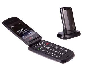 TTfone Star- Téléphone Mobile à Clapet et à Grosses Touches Facile à Utiliser Sans Carte SIM (Gris)