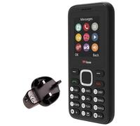 TTfone TT150 Téléphone portable débloqué sans SIM avec Bluetooth, longue durée de vie, double SIM avec appareil photo et jeux, facile à utiliser, durable et léger (noir, avec chargeur secteur)