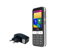 TTfone TT280 - Téléphone à Barrette 4G Dual SIM Simple avec Android, écran Tactile de 2,8", Clavier, caméra 2MP, USB-C - Mobile déverrouillé Facile à Utiliser (avec Chargeur Secteur)