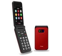 TTfone TT760 Téléphone Mobile à Grosses Touches 4G pour Les Personnes Âgées avec Bouton d'Assistance d'urgence - Téléphone Mobile de Base Déverrouillé (Rouge, avec câble USB)