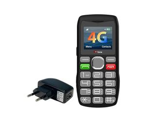 TTfone TT890 Téléphone 4G pour Seniors Téléphone Mobile à Grandes Touches Facile à Utiliser avec Bouton d’Appel d’Urgence, Chargement USB-C, Bluetooth, Appareil Photo Débloqué (avec Chargeur Secteur)