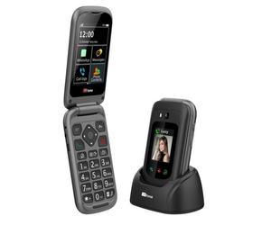 TTFONE TT970 Flip 4G Senior - Grandes Touches, Écran Tactile, WhatsApp, Bouton SOS, Caméra 8MP (Noir)