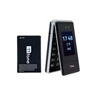 TTfone TT990 Téléphone à clapet 4G avec Android 14 (sans Services Google), Whatsapp, écran Tactile 3,5", Bouton SOS, Grandes Touches, 64 Go avec Batterie de Rechange TT990