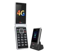 TTfone TT990 Téléphone Portable à Clapet 4G avec Android 14, Whatsapp, Grandes Touches et SOS