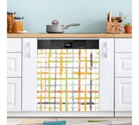Ttgoth Aimant de lave-vaisselle à carreaux rétro - Autocollant décoratif magnétique pour porte d'entrée - Autocollant pour appareils de cuisine - 58,4 x 66 cm