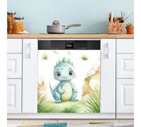 Ttgoth Autocollant magnétique décoratif pour lave-vaisselle Motif dragon mignon 58,4 x 66 cm