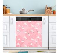 Ttgoth Autocollant magnétique décoratif pour lave-vaisselle Motif flamants roses 58,4 x 66 cm