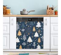 Ttgoth Autocollant magnétique décoratif pour lave-vaisselle Motif sapin de Noël 58,4 x 66 cm