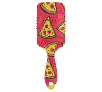 Ttgoth Brosse à cheveux à pizza pour homme et femme - Antistatique - Coussin d'air - Brosse démêlante pour cheveux bouclés, raides, humides ou secs