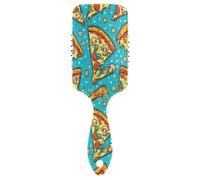 Ttgoth Brosse à cheveux à pizza pour homme et femme - Antistatique - Coussin d'air - Brosse démêlante pour cheveux bouclés, raides, humides ou secs